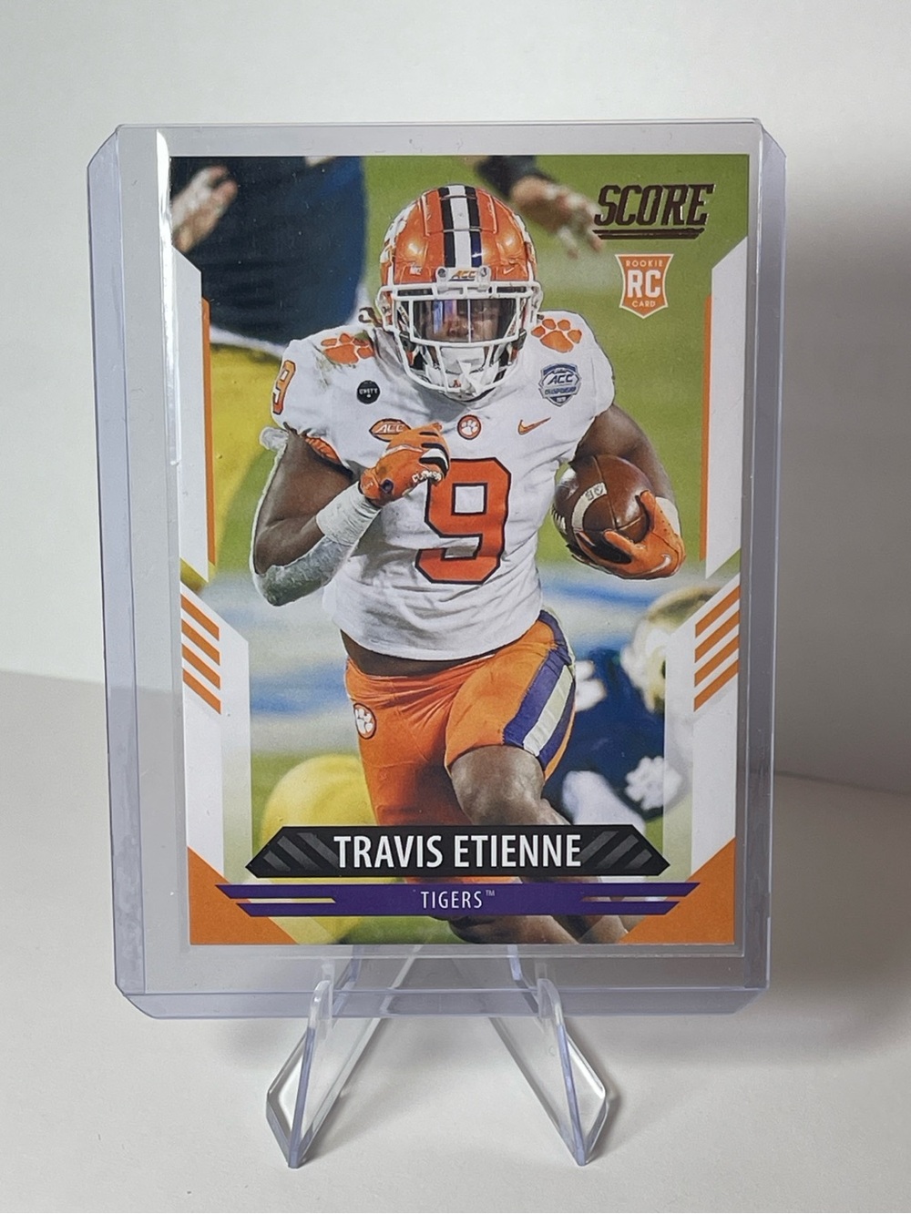 Travis Etienne Score Rookie Card - Orange & White